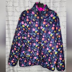 Disney Alice in Wonderland Women’s Reversible Puffer Jacket Size Large
